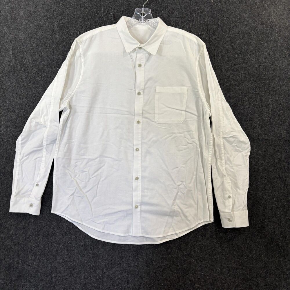 Lululemon Commission Shirt Men's XL White Button Down Casual Performance Pocket